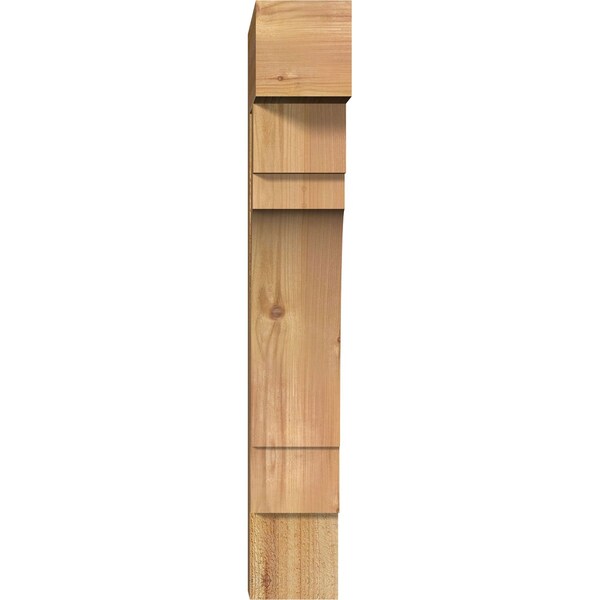 Merced Block Rough Sawn Bracket, Western Red Cedar, 4W X 14D X 26H